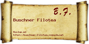 Buschner Filotea névjegykártya